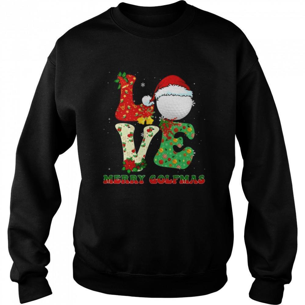 Love Santa Golf Merry Golfmas Christmas Sweatshirt
